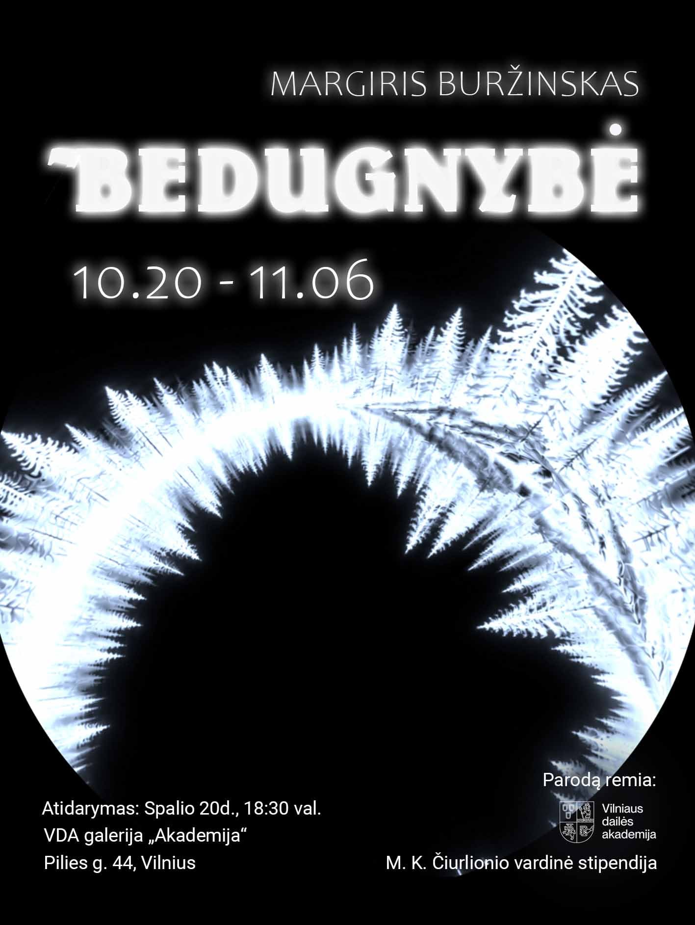 Parodos „Bedugnybė“ plakatas